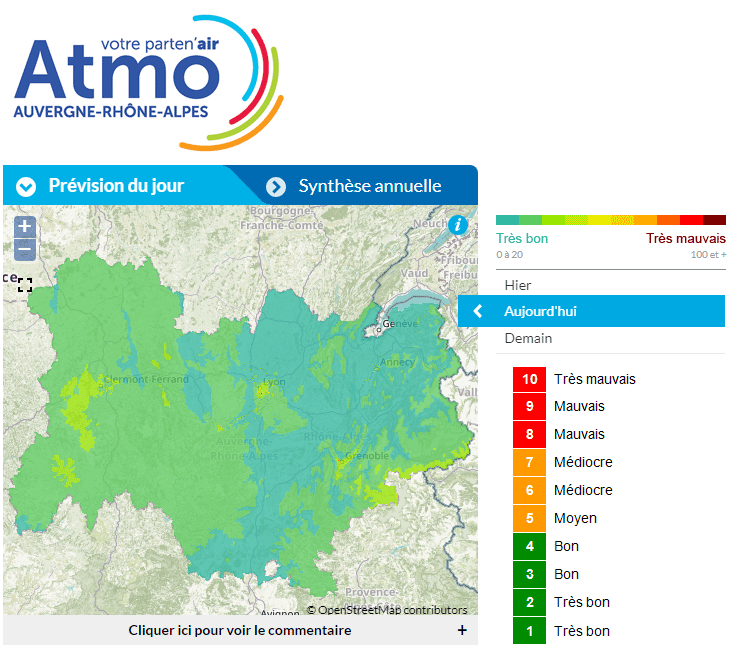 Indice ATMO : Pollution et qualité de l'air en Haute-Savoie
